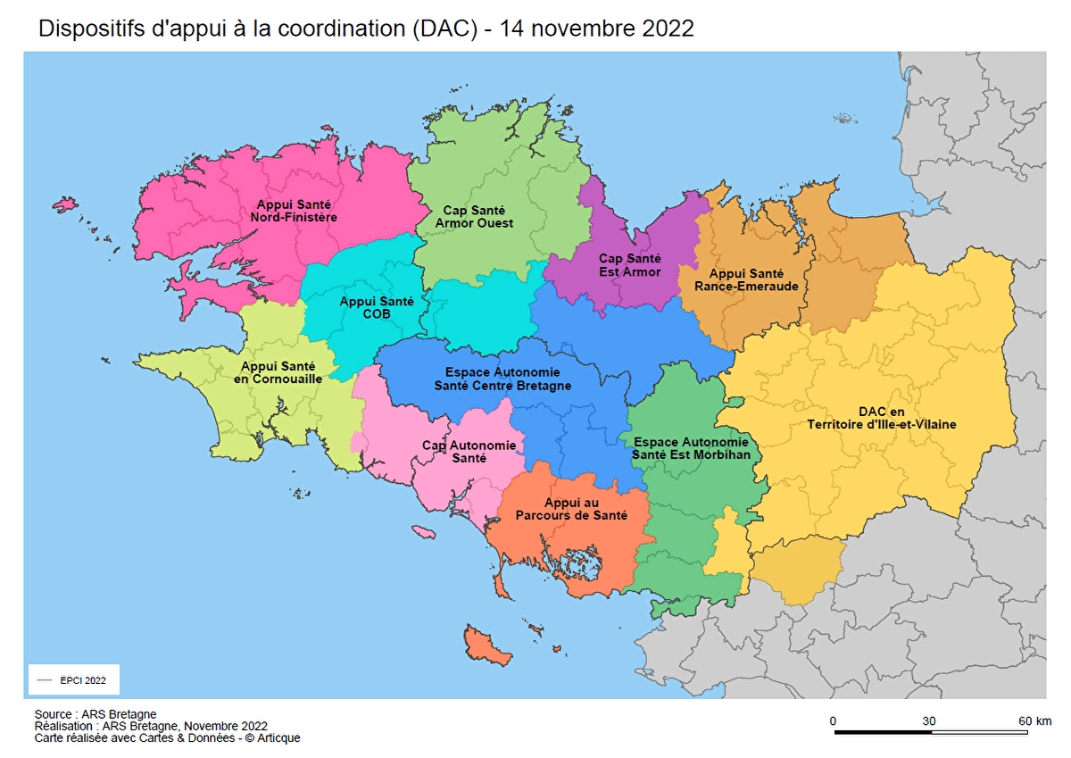 Carte des acteurs DAC Bretagne Espace autonomie Santé Centre Bretagne Carte des acteurs DAC Bretagne Espace autonomie Santé Centre Bretagne